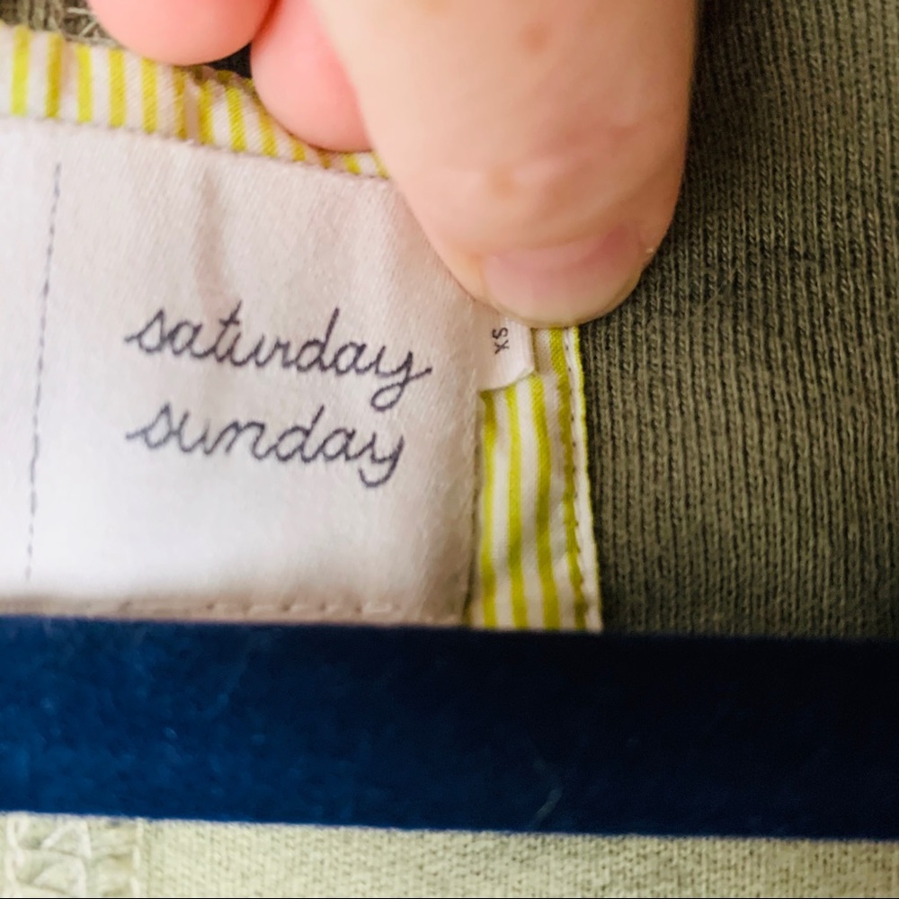 Anthropologie Saturday Sunday knit hooded Moto jacket full zip casual green XS - Picture 4 of 8